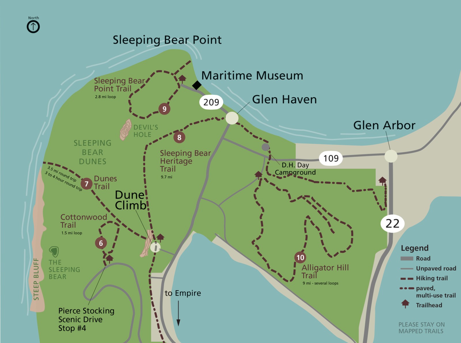 Alligator Hill Trail Map Sleeping Bear Point Trail – Leelanau.com