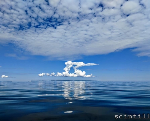 Clouds over North Manitou Island by Mary Westbrook