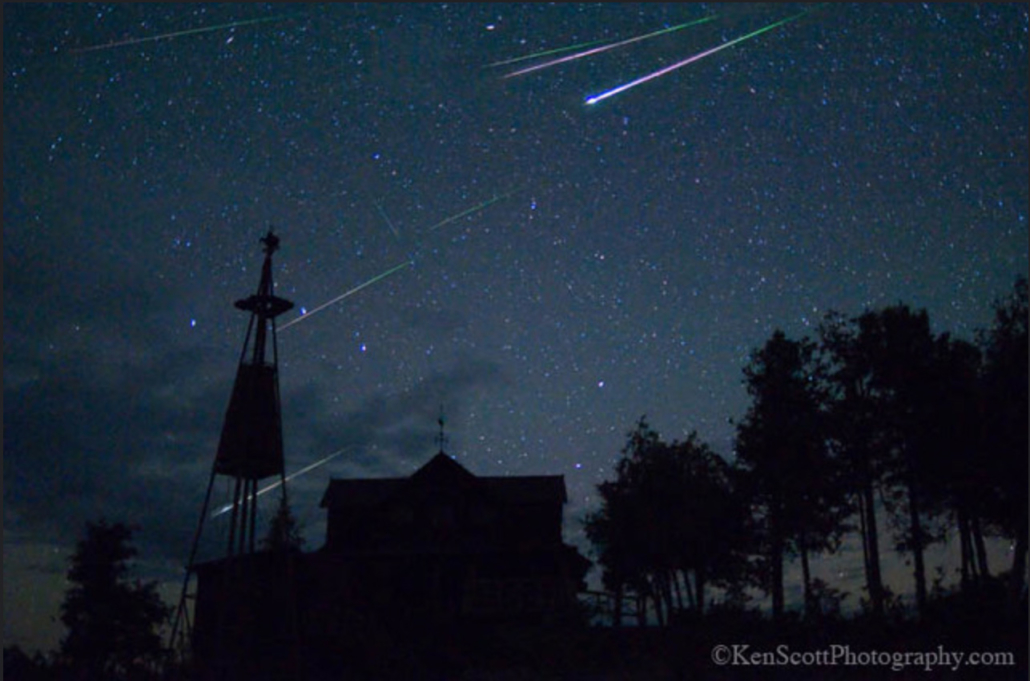 Perseid Meteors over Cathead Point by Ken Scott Photography