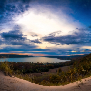 Sunglow over Glen Lake by Owen Weber