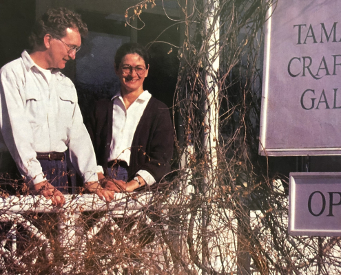 David and Sally on the front porch of Tamarack in 1992. Courtesy Traverse, the Magazine, January 1992