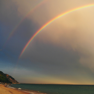 Rainbows Over Lake Michigan by James Eye View Photography